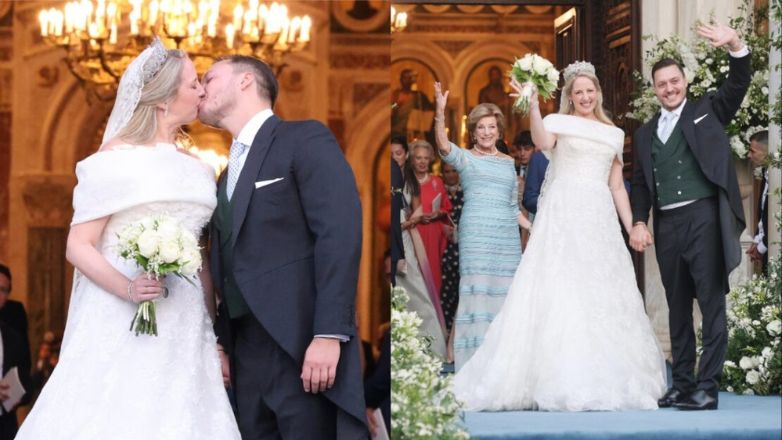 Θεοδώρα – Matthew Kumar: Ενώθηκαν με τα ιερά δεσμά του γάμου στην Μητρόπολη Αθηνών – Το «καυτό» φιλί έξω από την εκκλησία