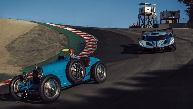 Δύο Bugatti με διαφορά 100 ετών, στην ίδια πίστα! Δείτε τις Type 35 και Bolide να γράφουν ιστορία στις ίδιες στροφές