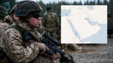 Ο χάρτης με τις Αμερικανικές στρατιωτικές δυνάμεις στη Μέση Ανατολή