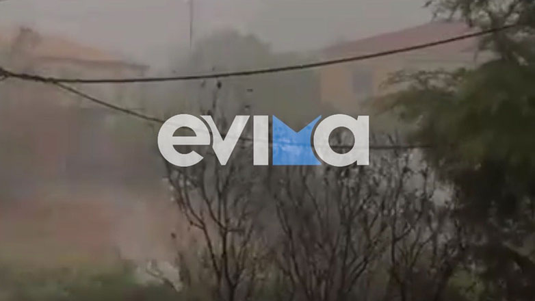 Κακοκαιρία «Cassandra»: Ισχυρή καταιγίδα σαρώνει την κεντρική και νότια Εύβοια