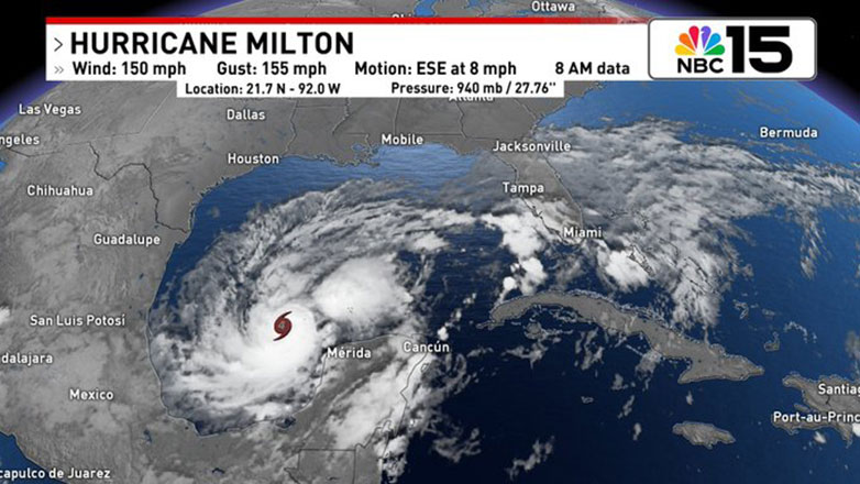 Ο κυκλώνας Μίλτον ενισχύθηκε στην κατηγορία 4, απειλεί το Μεξικό και τη Φλόριντα