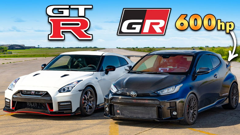 Toyota Yaris GR 630 ίππων VS Nissan GT-R Nismo 600 ίππων σε αγώνα επιτάχυνσης (Βίντεο)