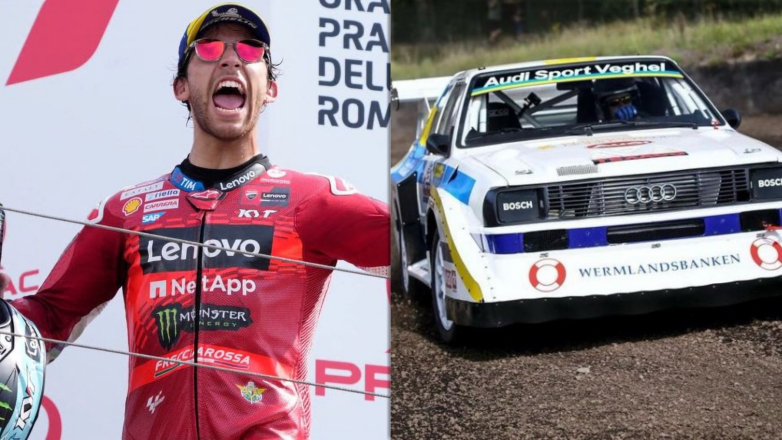 Ο Enea Bastianini με Αudi Quattro S1 στο Rallylegend