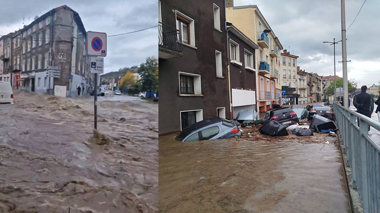 Ποτάμια οι δρόμοι στη νοτιοανατολική Γαλλία – Αυτοκίνητα και ζώα παρασύρθηκαν από τα ορμητικά νερά