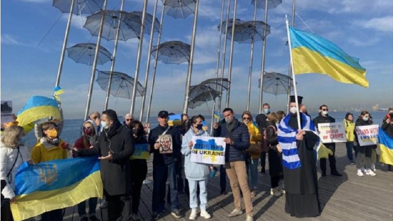 Διαμαρτυρήθηκαν στη Θεσσαλονίκη για τον πόλεμο στην Ουκρανία