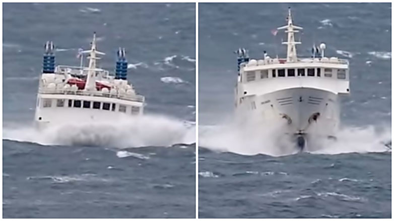 Ο «Σκοπελίτης» δίνει μάχη με τα κύματα έξω από τη Νάξο