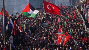 Τεράστια συγκέντρωση κατά του Ισραήλ στην Κωνσταντινούπολη