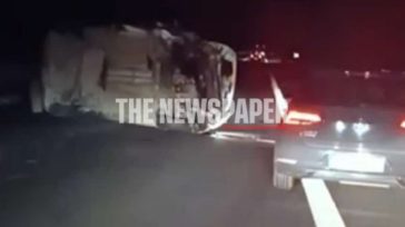 Σοκαριστικό τροχαίο στην εθνική οδό έξω από τον Βόλο