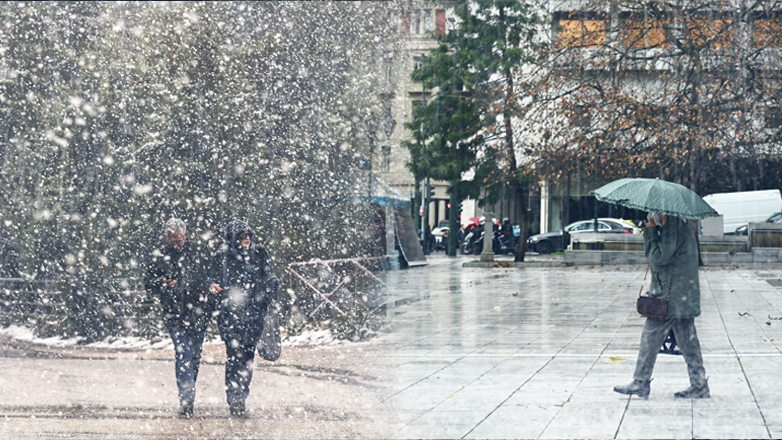 Στα «λευκά» η Βόρεια Ελλάδα – Καταιγίδες στην Αττική