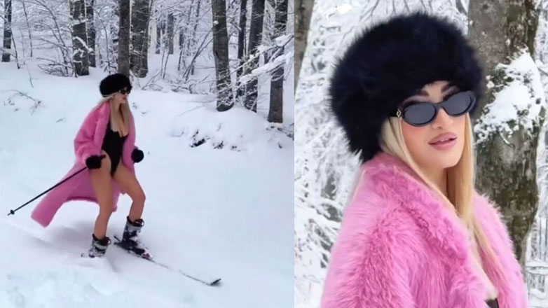 Ιωάννα Τούνη: Η επική τούμπα στα χιόνια με μαγιό και γούνα – Βίντεο