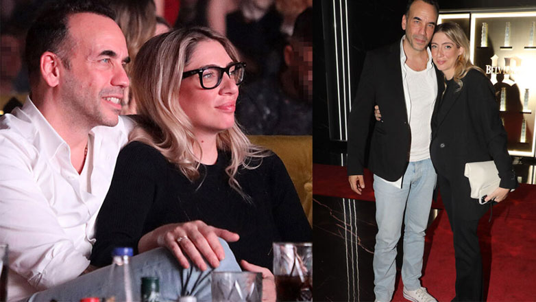 Πάνος Μουζουράκης: Βραδινή έξοδος με την εγκυμονούσα σύζυγό του, Μαριλού Κόζαρη