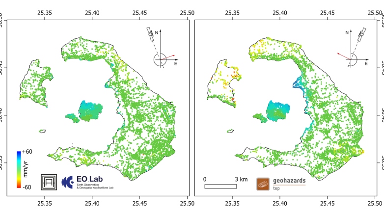 Ανύψωση του ηφαιστείου της Σαντορίνης δείχνουν οι δορυφόροι