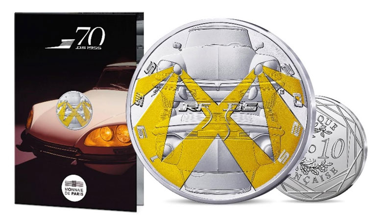 Το γαλλικό νομισματοκοπείο κυκλοφόρησε ένα συλλεκτικό ασημένιο νόμισμα για τα 70 χρόνια της DS Automobiles