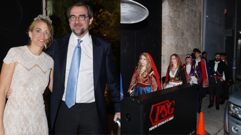 Νικόλαος Ντε Γκρες – Χρυσή Βαρδινογιάννη: Οι κρητικοί χοροί στη γαμήλια δεξίωση στην ιστορική αποθήκη «Castor Place»