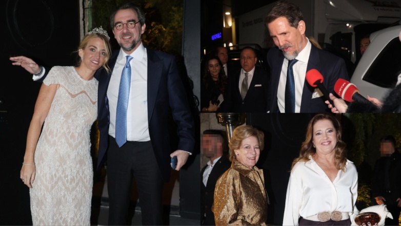 Νικόλαος Ντε Γκρες – Χρυσή Βαρδινογιάννη: Οι φωτογραφίες του ζευγαριού και των καλεσμένων από τη γαμήλια δεξίωση στον Πειραιά