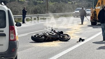 Σοβαρό τροχαίο δυστύχημα στο Ηράκλειο – Νεκρός ο οδηγός της μοτοσυκλέτας