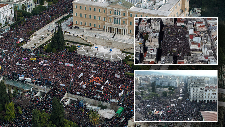 Λαοθάλασσα σε όλη την Ελλάδα για τα Τέμπη – Μεγαλειώδης η συγκέντρωση στο Σύνταγμα