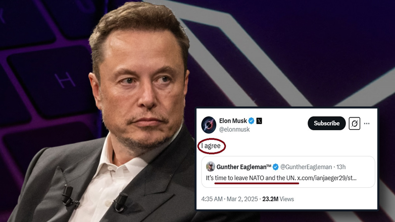 Ο Έλον Μασκ συμφωνεί με αποχώρηση των ΗΠΑ από ΝΑΤΟ και ΟΗΕ