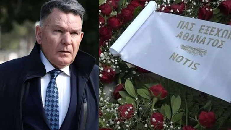 Κηδεία Αλέξη Κούγια: Το στεφάνι του Νότη Σφακιανάκη και ο συμβολισμός με τα κόκκινα τριαντάφυλλα Κηδεία Αλέξη Κούγια: Το στεφάνι του Νότη Σφακιανάκη και ο συμβολισμός με τα κόκκινα τριαντάφυλλα