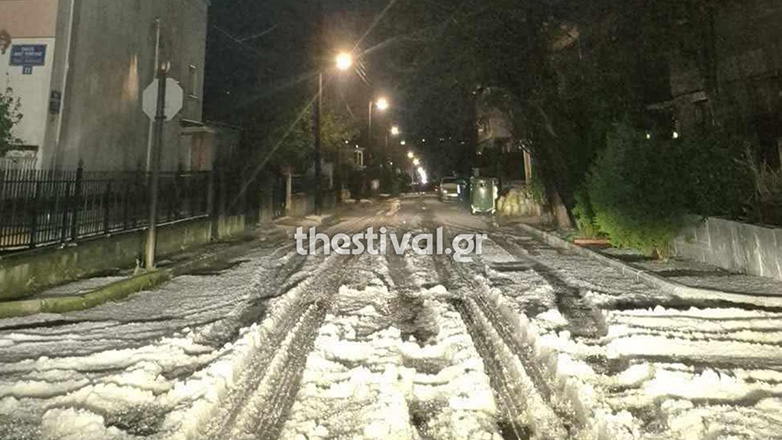 Σφοδρή χαλαζόπτωση στο Κιλκίς