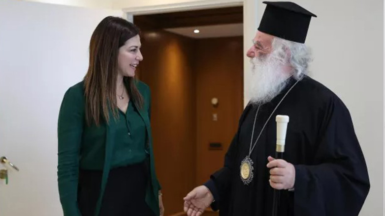 Συνάντηση της Σ. Ζαχαράκη με τον Πατριάρχη Αλεξανδρείας και πάσης Αφρικής κ. Θεόδωρο Β’