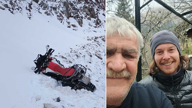 Άγραφα: Εγκλωβίστηκε στα χιόνια Γερμανός μοτοσικλετιστής