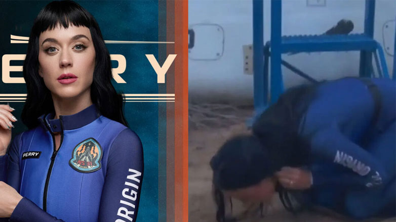 Katy Perry: Η στιγμή που επιστρέφει από το διάστημα, γονατίζει και φιλά το έδαφος – Δείτε το βίντεο