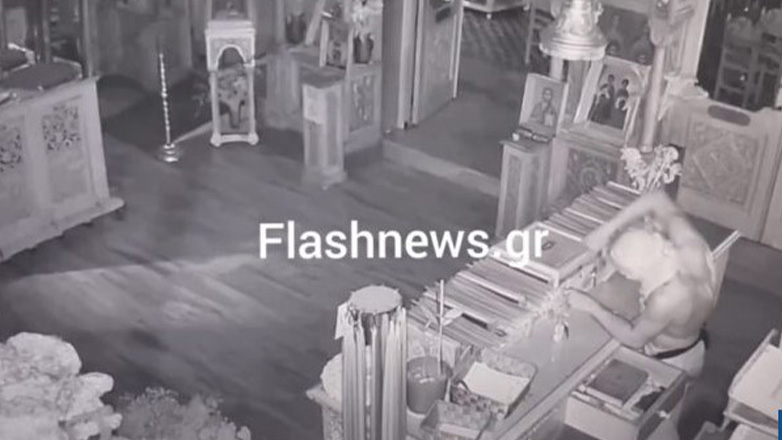 Ημίγυμνος με καλυμμένο το πρόσωπο διέρρηξε και έκλεψε ναό των Χανίων