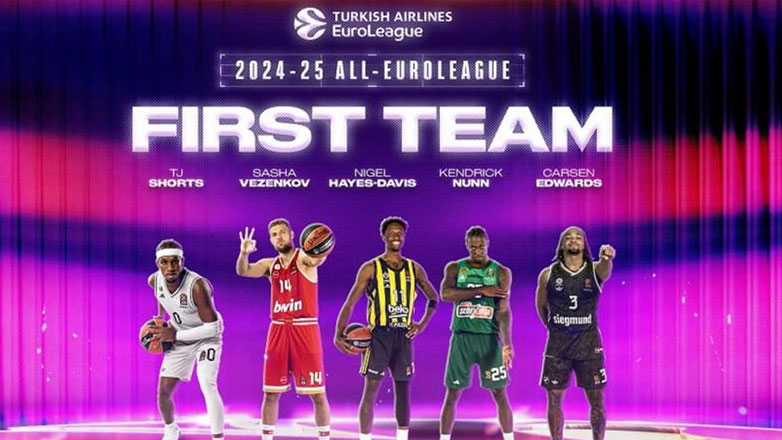 Euroleague: Με Ναν και Βεζένκοφ η κορυφαία πεντάδα της σεζόν