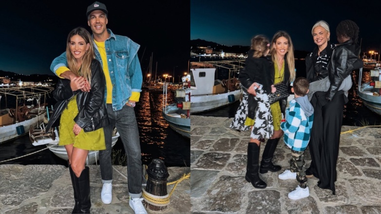 Αθηνά Οικονομάκου: Πάσχα στο χωριό της, στο Γύθειο μαζί με τα δύο της παιδιά και τον Bruno Cerella