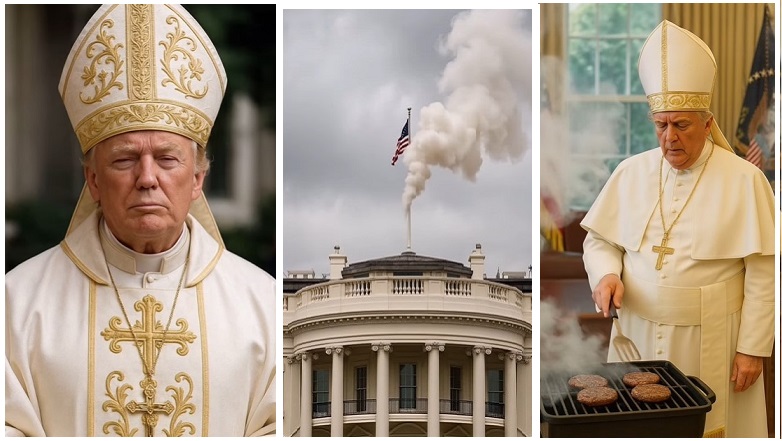 Πάπας ο… Τραμπ με «λευκό καπνό» από μπάρμπεκιου