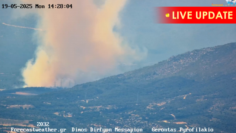 Δείτε Live εικόνα από τη φωτιά στη Ριτσώνα