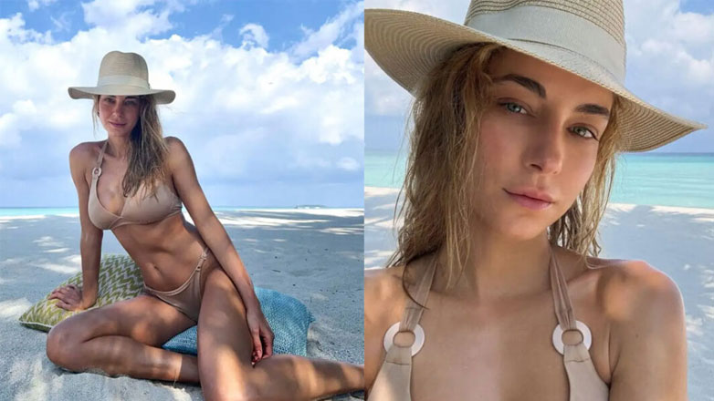 Δούκισσα Νομικού: Ποζάρει στην παραλία με το μαγιό της χωρίς ίχνος μακιγιάζ