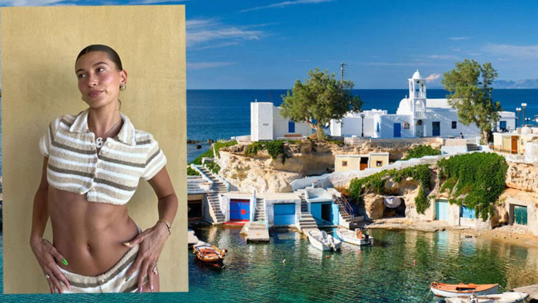 Hailey Bieber: Η νέα της καμπάνια έχει άρωμα Ελλάδας – Δείτε ποιο νησί επέλεξε για τη φωτογράφιση