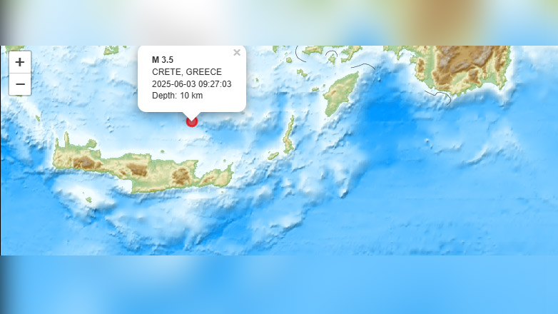 Σεισμική δόνηση 3,5 ρίχτερ βόρεια της Κρήτης