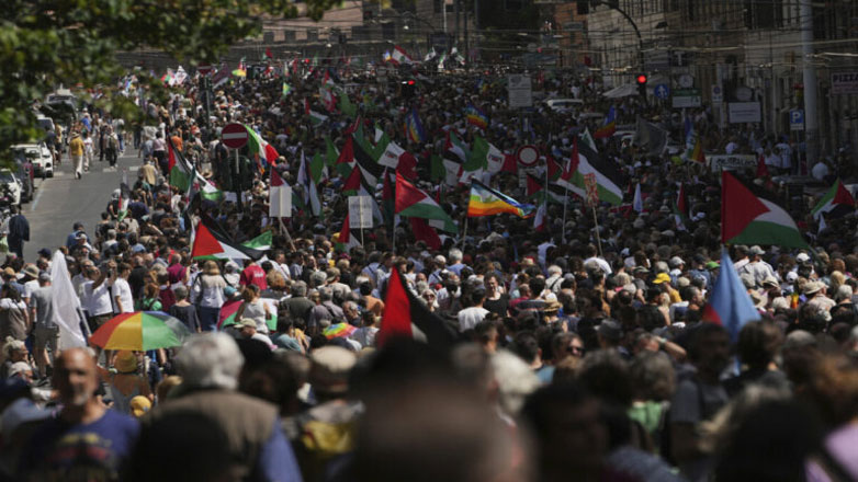Ιταλία: Μαζική κινητοποίηση της αντιπολίτευσης υπέρ του άμαχου πληθυσμού της Γάζας