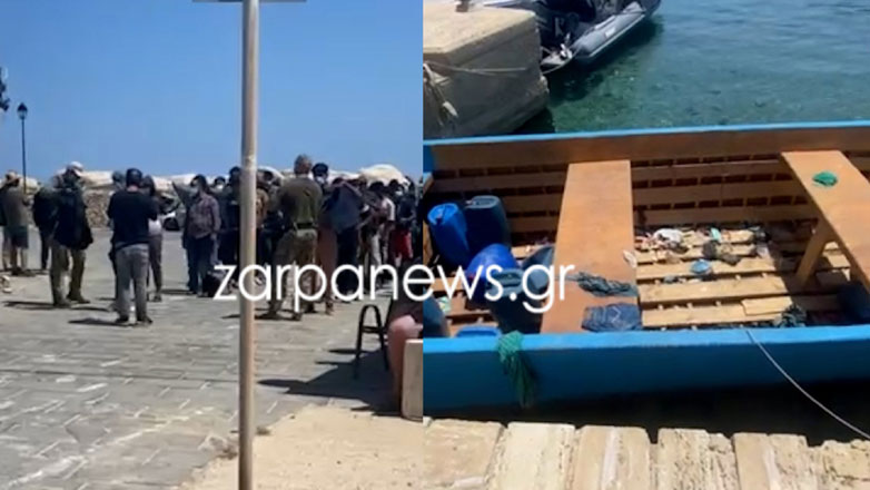 Με αυτή τη βάρκα έφτασαν στη Γαύδο 50 μετανάστες