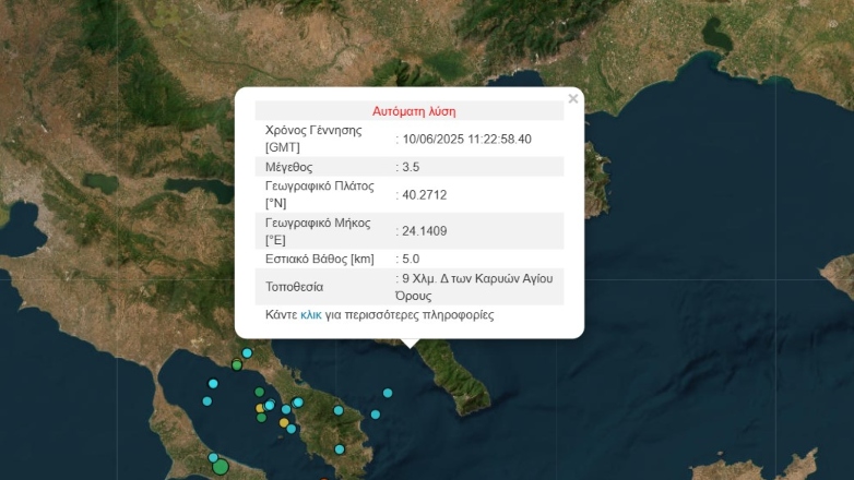 Σεισμός 3,5 Ρίχτερ στο Άγιο Όρος