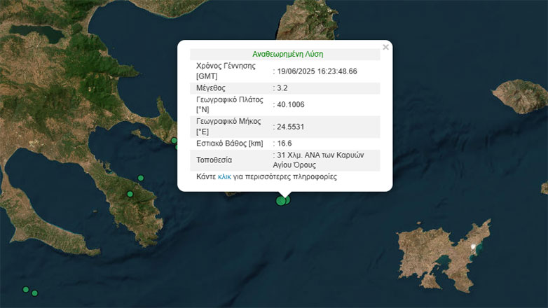 Νέος σεισμός 3,2 Ρίχτερ στο Άγιο Όρος