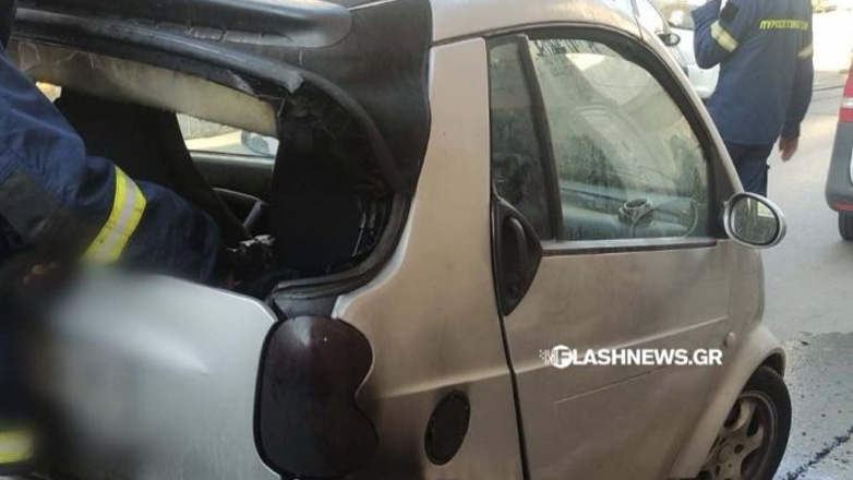 Χανιά: Αυτοκίνητο πήρε φωτιά εν κινήσει