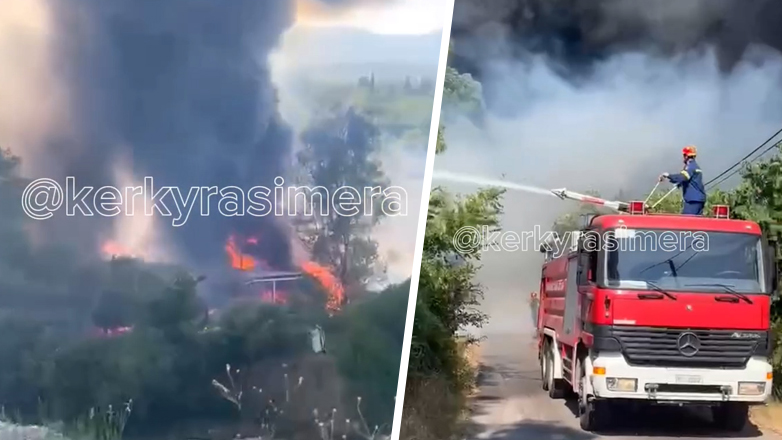 Φωτιά σε παλιό εργοστάσιο στην Κέρκυρα