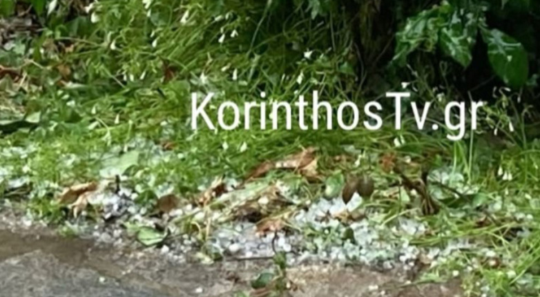 Ισχυρή χαλαζόπτωση στη Λαύκα Στυμφαλίας