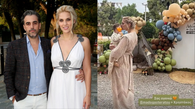 Μαντώ Γαστεράτου – Νίκος Ισηγόνης: Βάφτισαν τον επτά μηνών γιο τους, Χρήστο, με νονό το δημοσιογράφο Χάρη Χρονόπουλο
