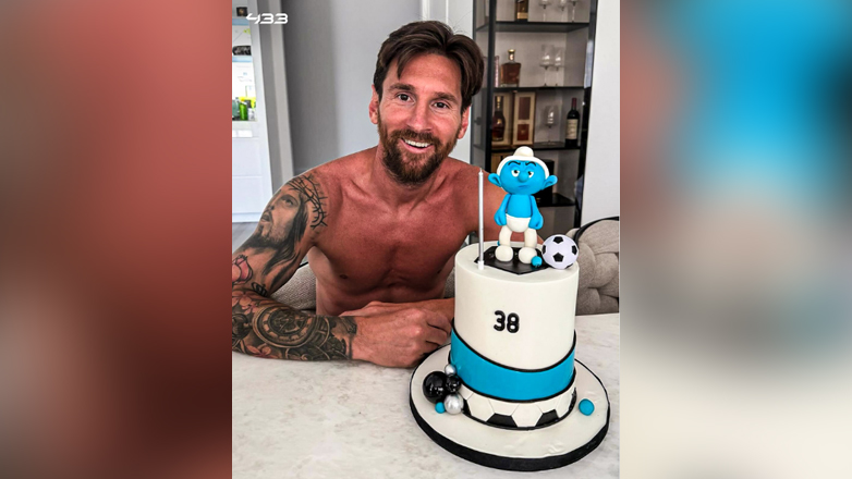 Τούρτα-έκπληξη της Αντονέλα στον Μέσι με τον… γκρινιάρη από τα στρουμφάκια!