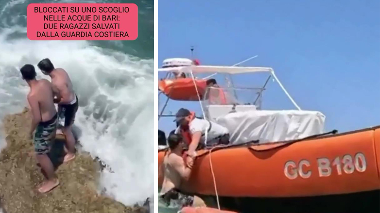 Βίντεο με τη θαλάσσια διάσωση δύο εφήβων από την ακτοφυλακή του Μπάρι