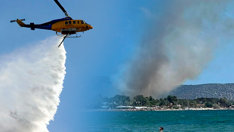 Oριοθετήθηκε η φωτιά στην παραλία Μαραθώνα