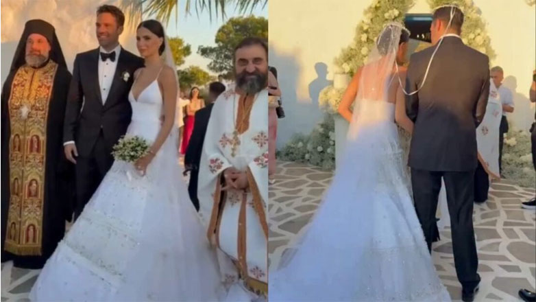 Κωνσταντίνος Αργυρός – Αλεξάνδρα Νίκα: Το νέο βίντεο του νεόνυμφου ζευγαριού έξω από την εκκλησία μετά το γάμο τους