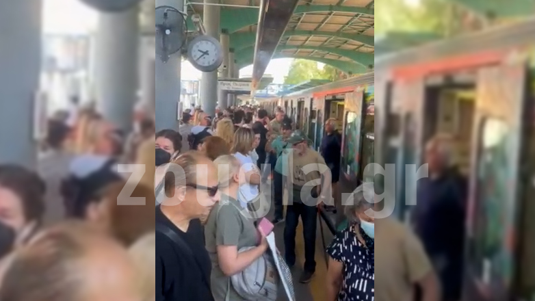 Βίντεο: Τεράστια ταλαιπωρία για τους επιβάτες του ηλεκτρικού