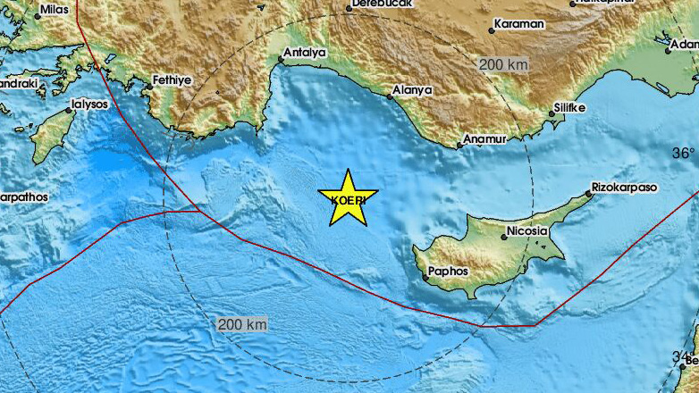 Σεισμός 4,1 Ρίχτερ μεταξύ Κύπρου και Τουρκίας