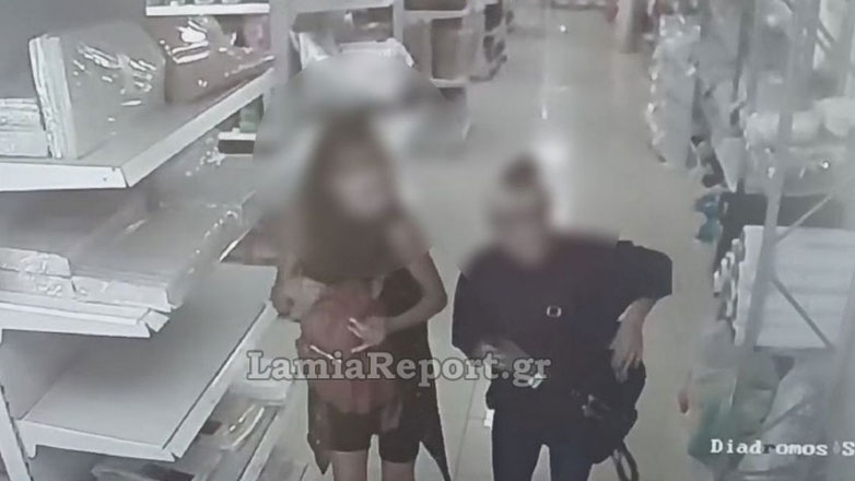 Βίντεο από τη στιγμή που Ρομά κλέβουν προϊόντα από κατάστημα της Λαμίας
